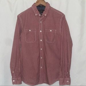 21 Men Red & White Long Sleeve Button Up S